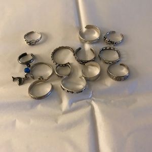 Lot 13 Toe Ring Or Ear Cuffs Sterling